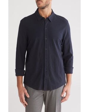 Vince Heavy Slub Button-Up Shirt - Blue