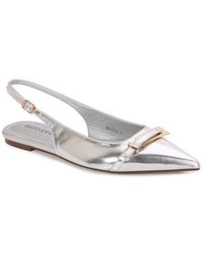 BERNESS Chantal Pointed Toe Slingback Flat - White