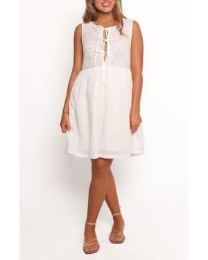 Petal & Pup Nyssa Embroidered Sleeveless Cotton Sundress - White
