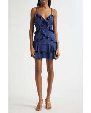 Ramy Brook Maria Ruffle Detail Minidress - Blue