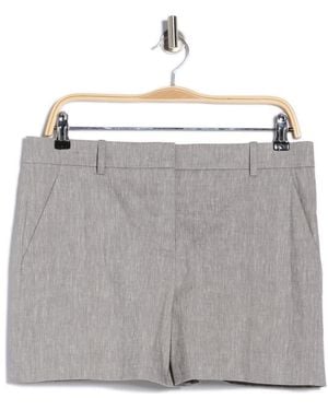 Theory Lynie Mélange Linen Blend Shorts - Gray