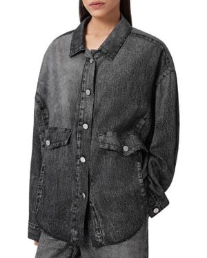 AllSaints Hettie Illusion Denim Shacket - Black