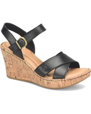 Børn Alaina Platform Wedge Sandal - Metallic