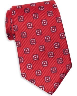 Duchamp Medallion Silk Tie - Red