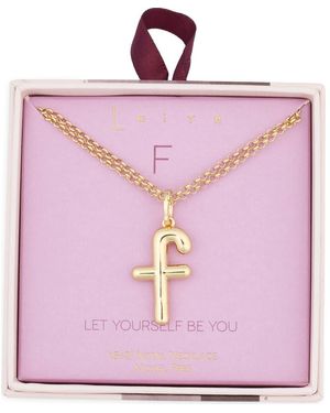 Leith Lowercase Initial Bubble Pendant Necklace - Pink