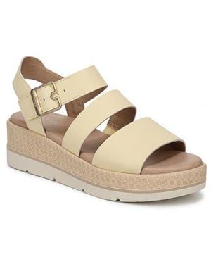 Dr. Scholls Once Twice Platform Wedge Sandal - Natural