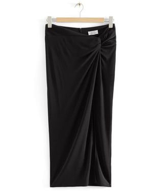 & Other Stories Twisted Skirt - Black