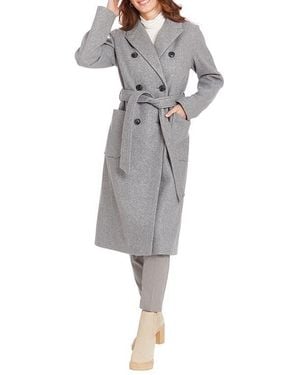 Frye Water-Resistant Double-Breasted Coat - Gray
