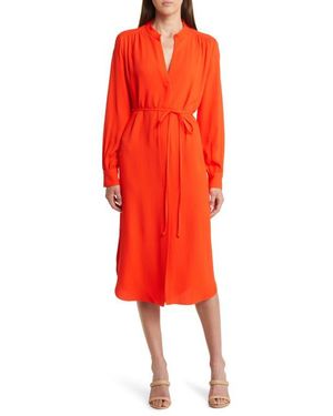 BOSS Dibanorah Long Sleeve Midi Dress - Red
