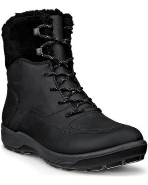 Ecco Trace Lite Waterproof Faux Shearling Lined Hiking Boot - Black