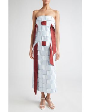 GIA STUDIOS Ami Woven Satin Dress - White