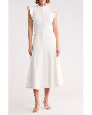 AREA STARS Helena Midi Dress - White
