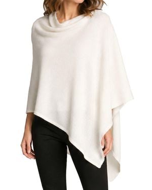 Portolano Cowl Neck Knit Poncho - Natural