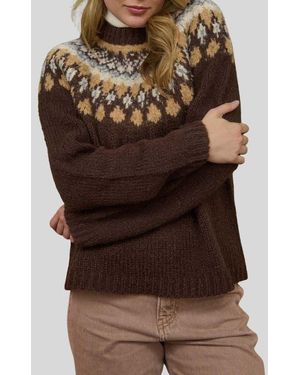 Blu Pepper Fair Isle Sweater - Brown