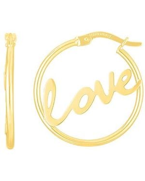 KARAT RUSH 14K Love Hoop Earrings - Metallic