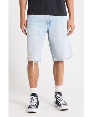 Levi's 469 Ripped Loose Denim Shorts - Blue
