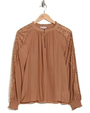 Ramy Brook Agatha Lace Trim Top - Brown