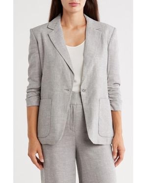 Calvin Klein Scrunched Sleeve Blazer - Gray