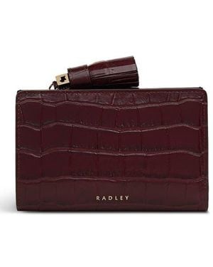 Radley Noble Alley Croc Embossed Leather Wallet - Purple