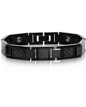 Black Jack Jewelry Carbon Fiber Tungsten Chain Bracelet - Black
