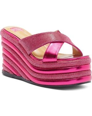 Ashley Kahen Carnival Wedge Sandal - Pink