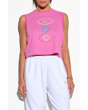 Spiritual Gangster Mesmereyes Crawford Crop Tank - Red