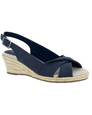 Easy Street Maureen Slingback Espadrille Wedge - Blue