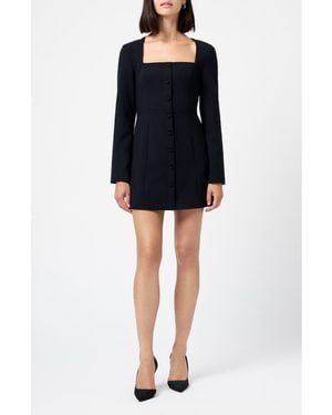 French Connection Whisper Square Neck Long Sleeve Sheath Minidress - Black