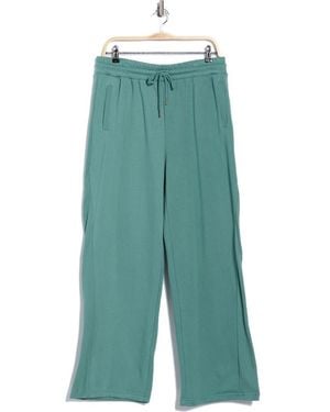 Jessica Simpson Pocket Fleece Wide Leg Pants - Green