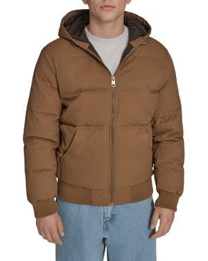 Levi's Quilted Bomber With Hood Jacket - Brown