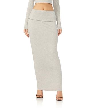 AFRM Esin Foldover Jersey Maxi Skirt - White