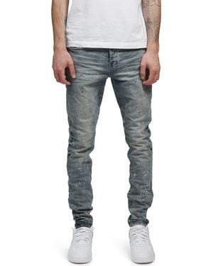 Purple Brand Paint Splatter Slim Fit Jeans - Gray