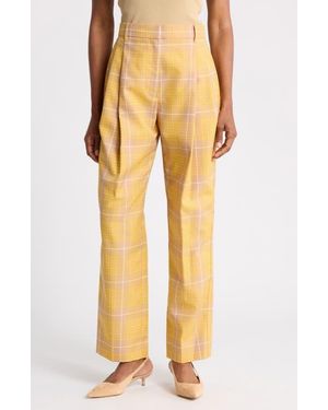 3.1 Phillip Lim Plaid Jacquard Straight Leg Pants - Yellow