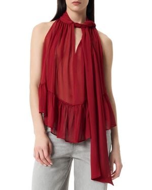 Robert Rodriguez Kellie Volume Halter Top - Red