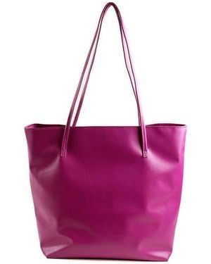 Mela Vegan Leather Tote Bag - Purple
