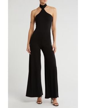 Go Couture Halter Neck Jumpsuit - Black