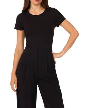 Halogen® Rib Knit Jersey T-Shirt - Black