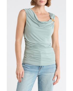 Socialite Hardware Ruched Top - Blue