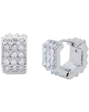 AllSaints Pavé Crystal Geometric Link Chubby Hoop Earrings - Multicolor