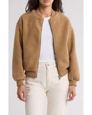 Joe's ★ Faux Shearling Bomber Jacket Joe's Jeans Faux Shearling Short Length Zip Jacket in Black