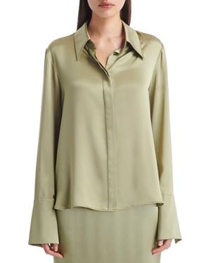 Twp Object Of Affection Silk Button-Up Shirt - Green
