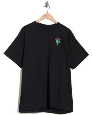 Riot Society Neon Cactus Cotton Graphic T-Shirt - Black