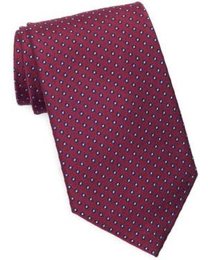 Brooks Brothers Tex Framed Dot Silk Blend Tie - Red