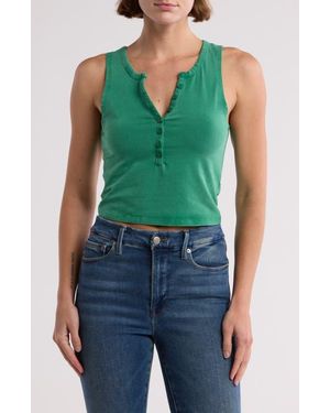 PacSun Vintage Henley Tank Top - Green