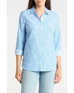J.McLaughlin Britt Button Front Shirt - Blue