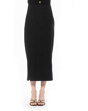 Alexia Admor Onyx Side Slit Midi Skirt - Black