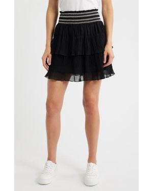 BOSS Vesia Plissé Pull-On Miniskirt - Black