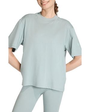 adidas Essentials Contemporary Logo Boyfriend T-Shirt - Blue