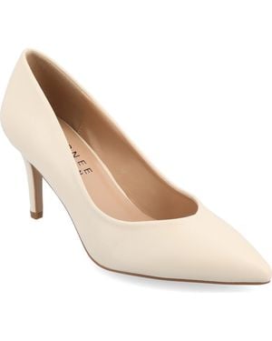 Journee Collection Pointed Toe Tru Comfort Pumps - Natural