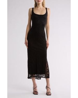 Bebe Sleeveless Lace Maxi Dress - Black